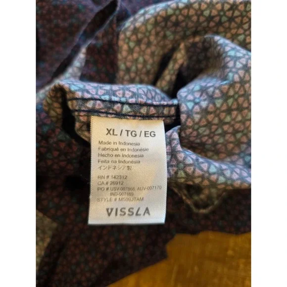 Vissla Tambora short-sleeve shirt 100% cotton men's size extra large - Picture 9 of 9